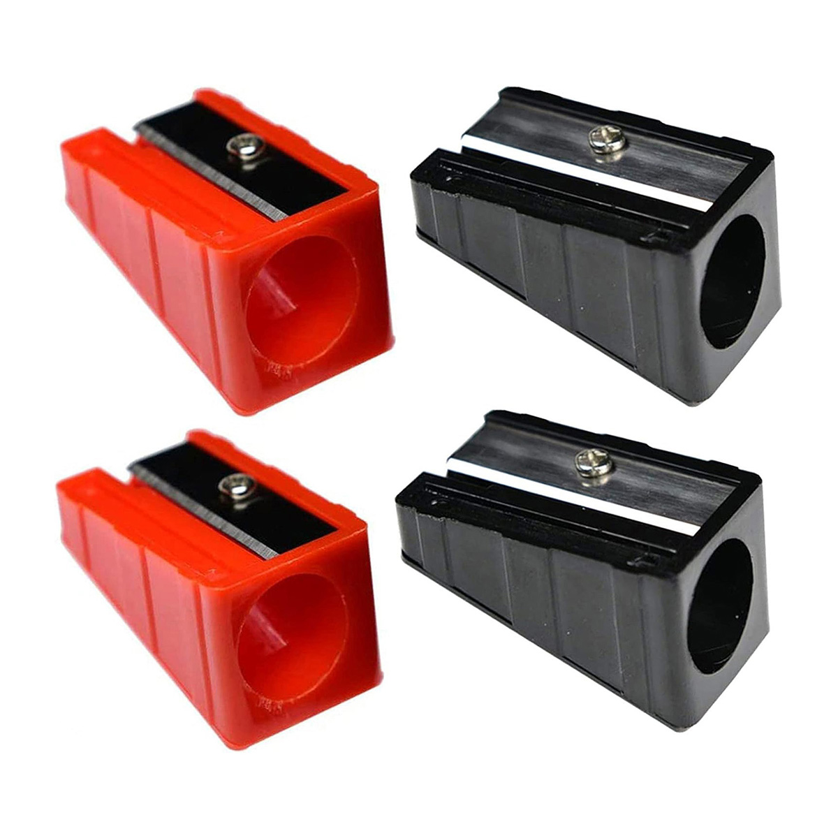 Pencil Sharpener Metal Blade Carpenter Pencil Sharpener Jumbo Crayon Sharpener Hand held Sharpener 4-Pack