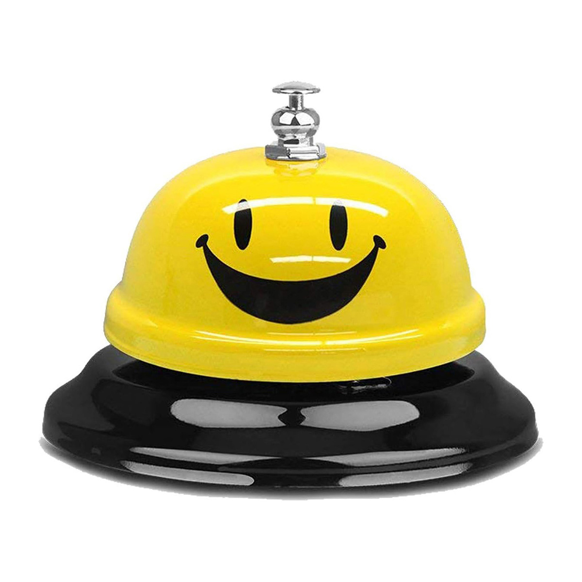 Call Bell Lovely Smile Face Desk Service Bell Ding Bell 3.3 inch Yellow